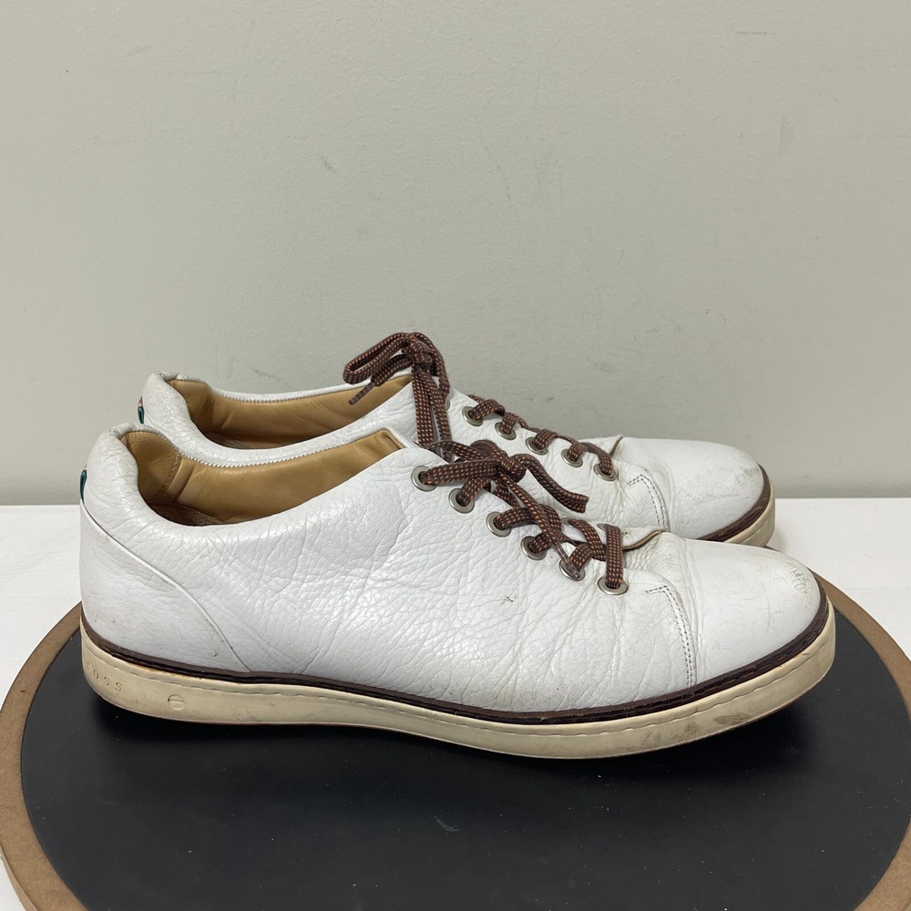 Royal Albartross Golf Shoes Men 12 Spikeless Leather White Orange Sole Golf Core